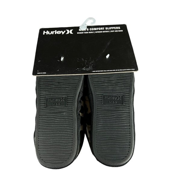 Hurley Duke Comfort Memory Foam Green Black Camo Slip On Slipper Men's Size M - Picture 8 of 8